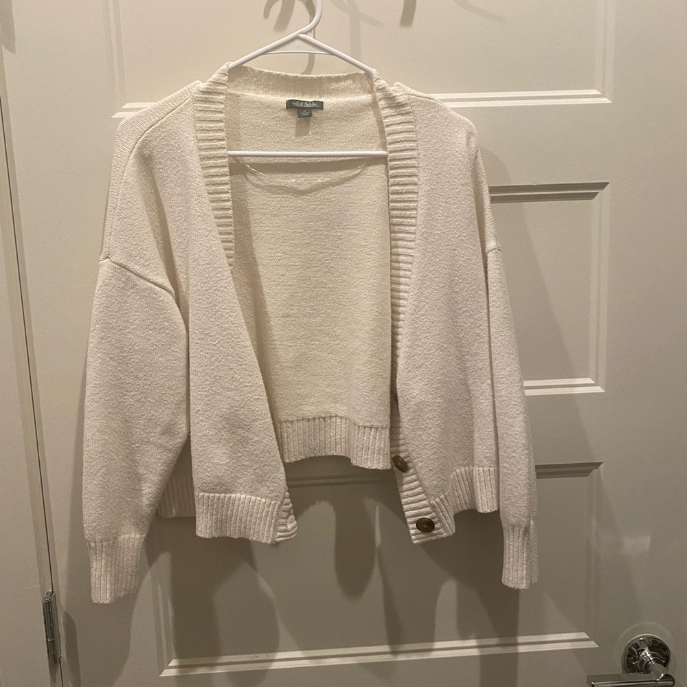 Wild Fable Cream Button-Front Cardigan